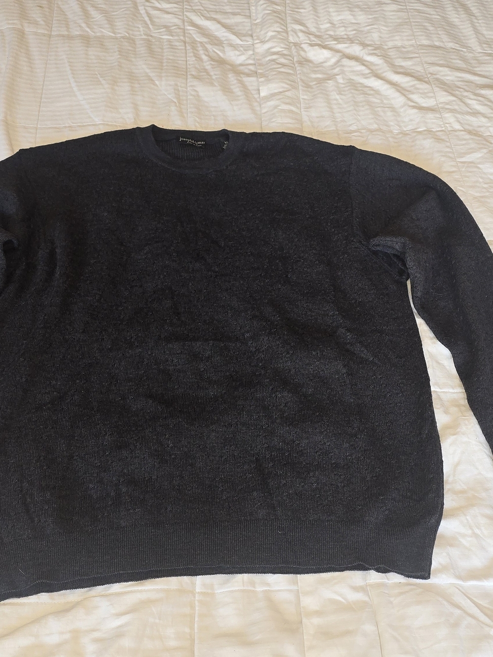 Joseph & Lyman Merino Wool Sweater Men's XL Charcoal Gray Crewneck Made In Italy